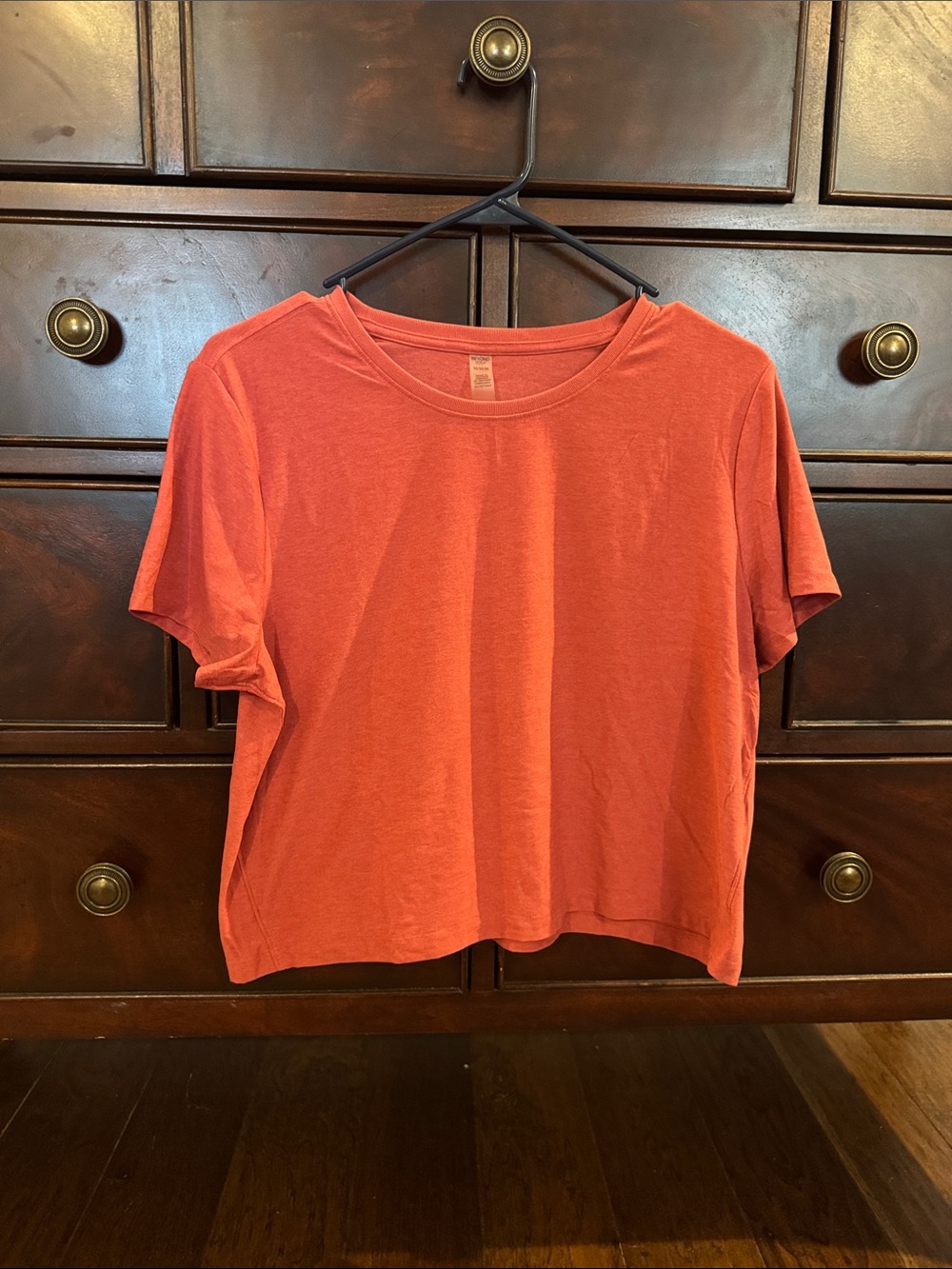 Beyond Yoga Boxy Crewneck Tee in Coral